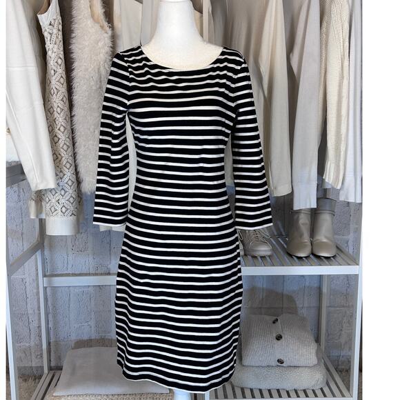 Old Navy Women's Size XS Black and White Striped Stretch Knit Sheath Dress #0002 - Picture 1 of 6